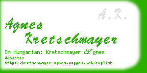 agnes kretschmayer business card